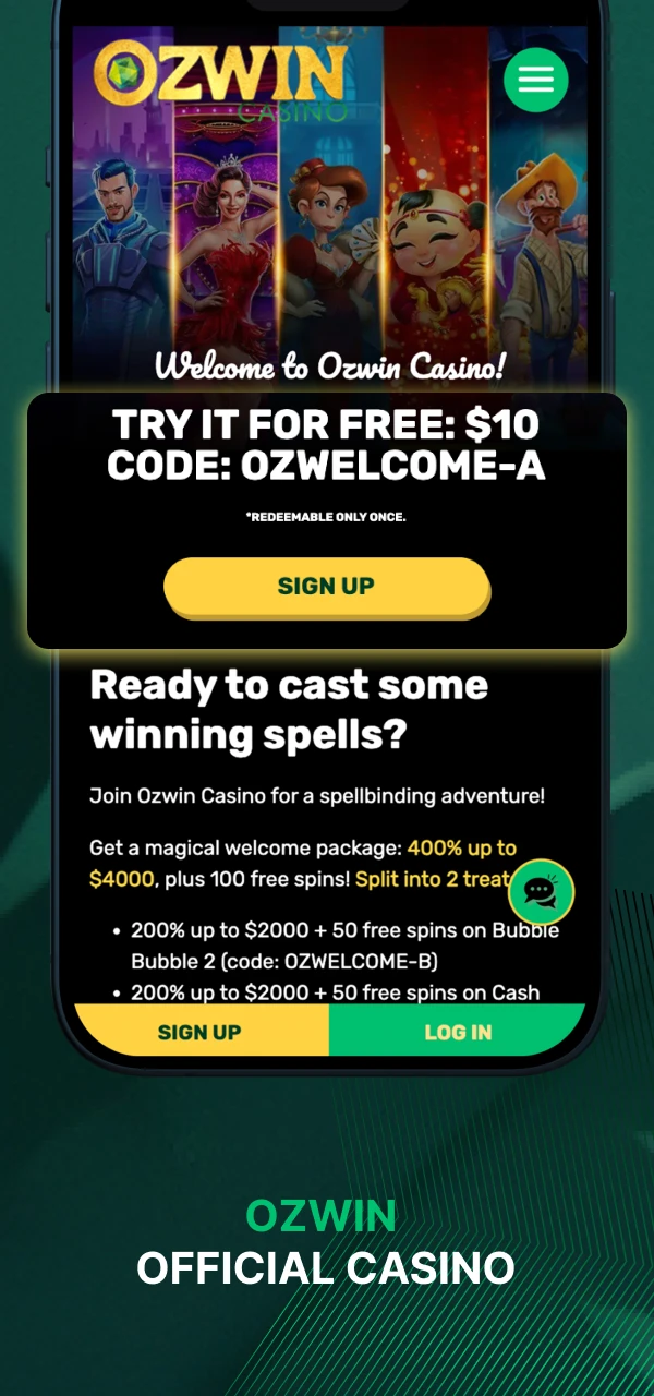 Visit the official website of the online casino Ozwin and play your favorite casino games.