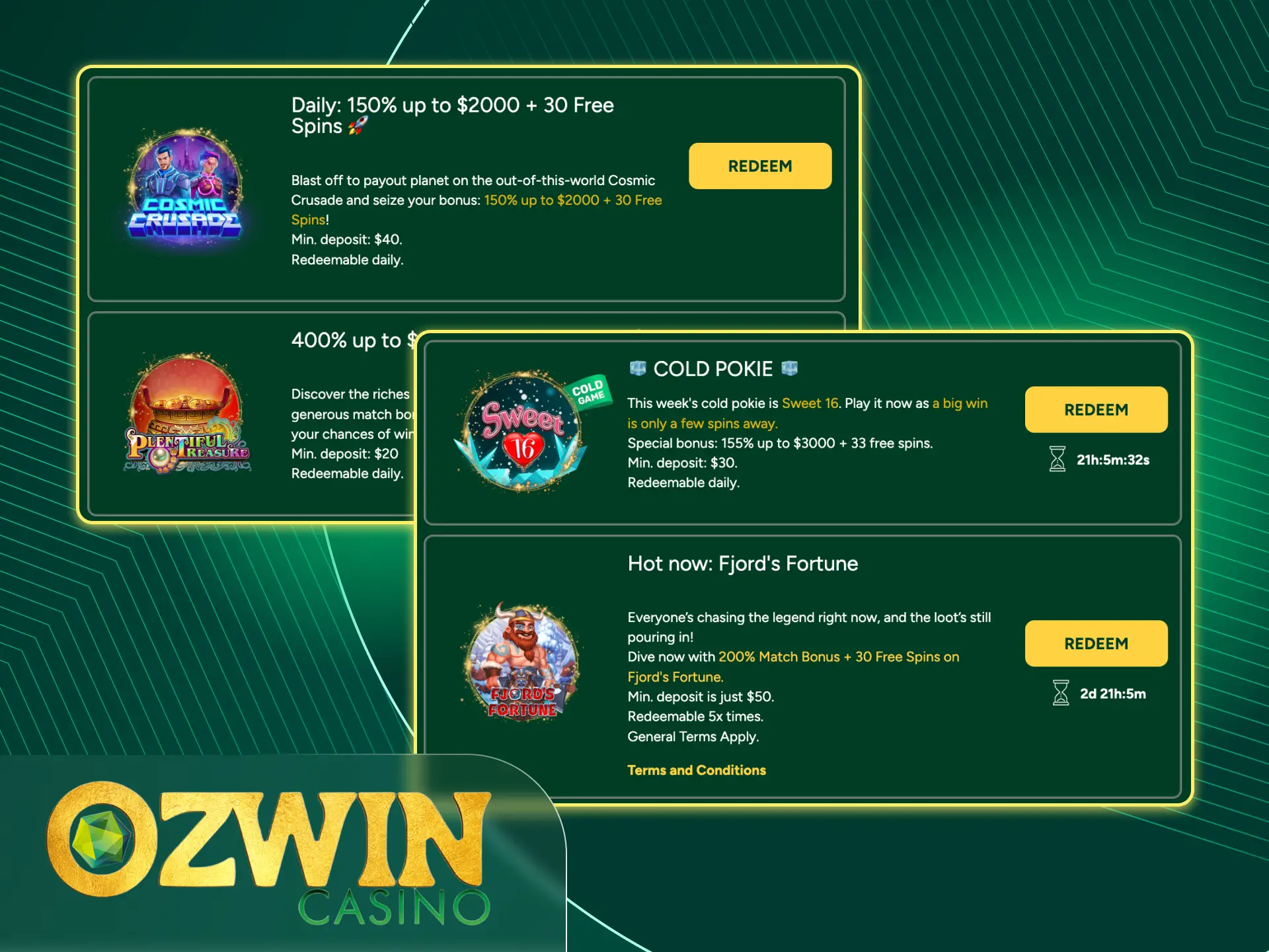 Get Free Spins for Slot Games at Ozwin Online Casino.