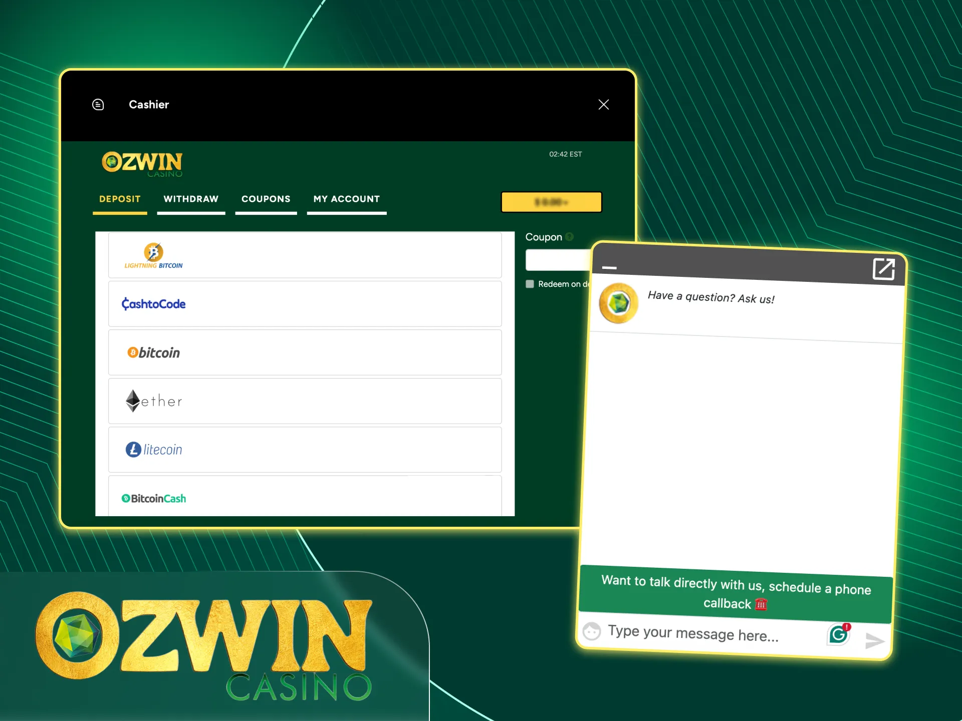 Ozwin online casino offers a wide range of bonuses for players and different payment methods.